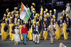 Indian athletes marches in.